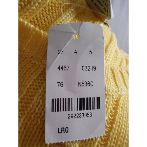 NWT Vintage Brooks Brothers 346 yellow crew neck Sweater 100% cotton Sz L - Picture 3 of 5